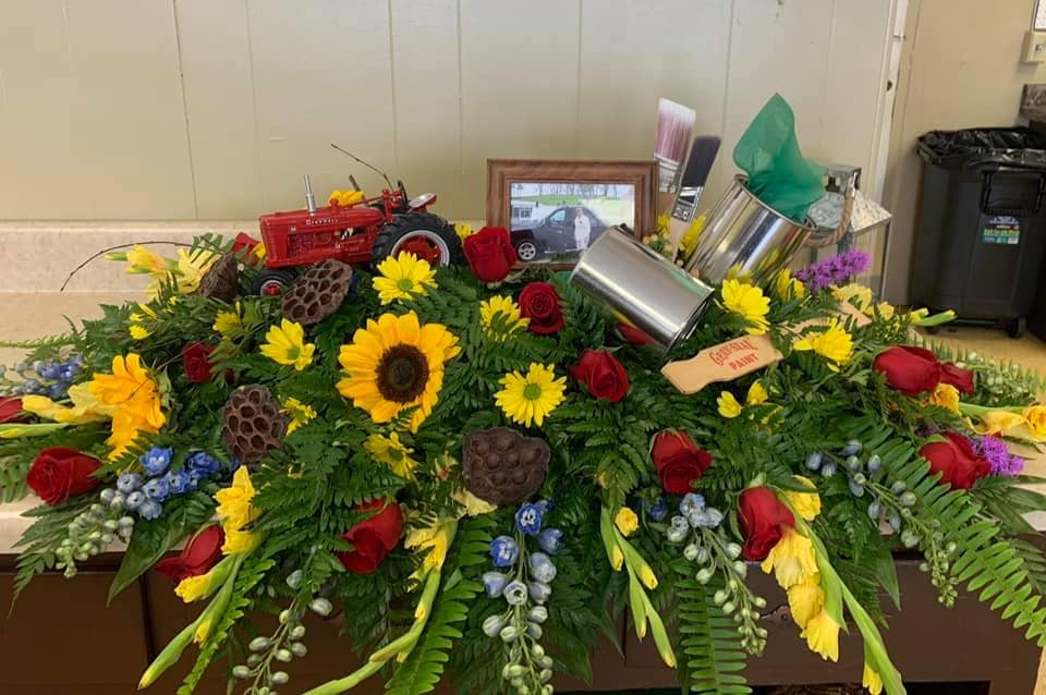 Custom Casket Cover for a farmer